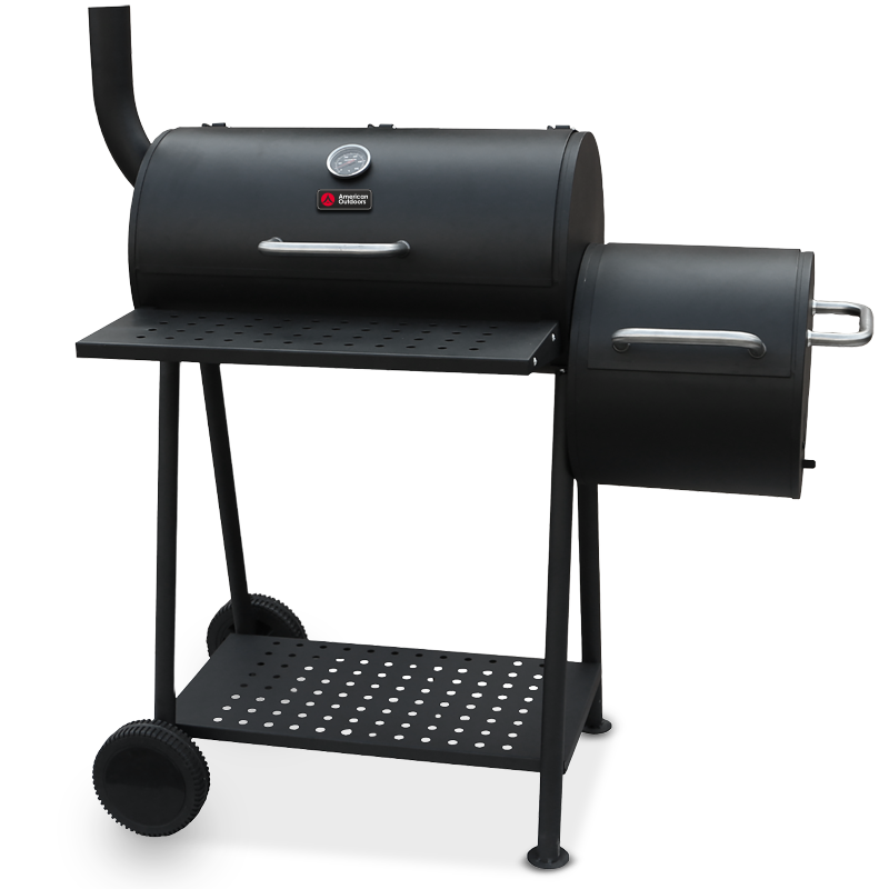 24" Barrel Charcoal Grill With Smoker